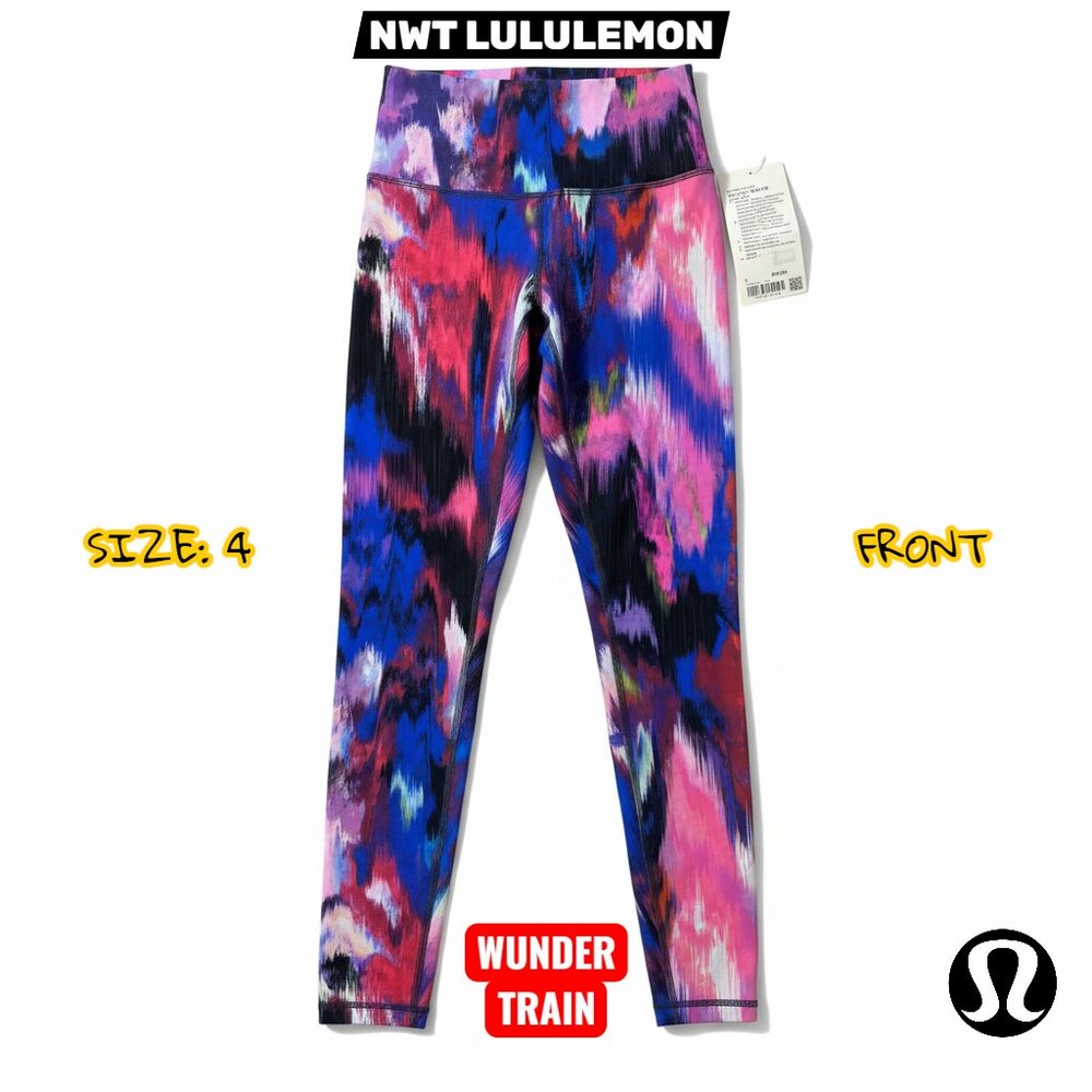 🌈 Lululemon Wunder Train High Rise Tights - NWT - DICR Multicolor 🎨